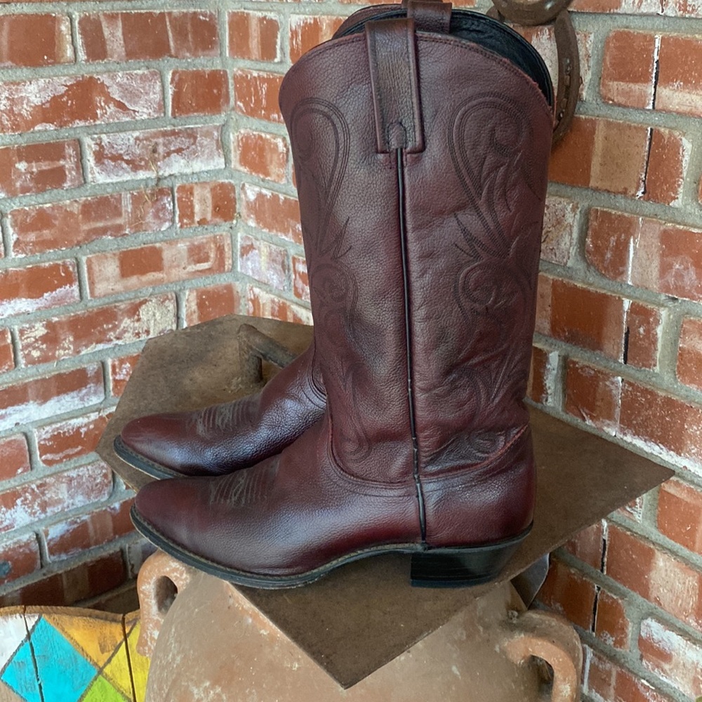 Women's Brown Leather Western Boots - Picture 5 of 11